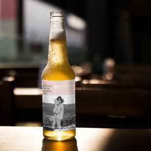 Rótulo Para Garrafa De Cerveja Presente Adorável da Família Rosa Pastel Foto Mode