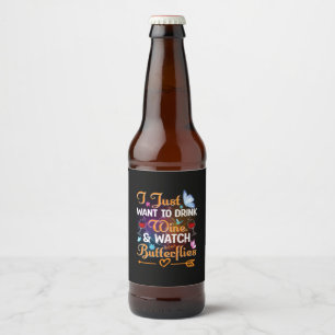Rótulo Para Garrafa De Cerveja Presente de borboleta Borboletas para observação