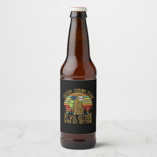 Rótulo Para Garrafa De Cerveja Presente de Camper Vintage Sloth Hiking Team Ani