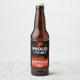 Rótulo Para Garrafa De Cerveja Presente de cidadania australiana
