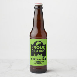 Rótulo Para Garrafa De Cerveja Presente de cidadania australiana