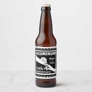 Rótulo Para Garrafa De Cerveja Presente tradicional de 10 anos de casamento do AL