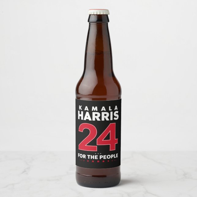 Rótulo Para Garrafa De Cerveja Presidente 47 Kamala Harris 2024 Apoio Madame (Frente)