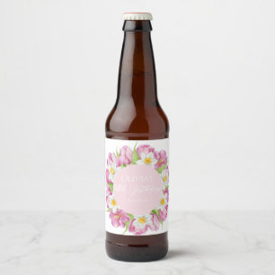 Rótulo Para Garrafa De Cerveja Primavera Aniversário de criança de ventilador col