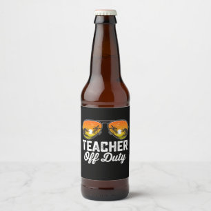 Rótulo Para Garrafa De Cerveja Professor de óculos de sol de serviço no último di