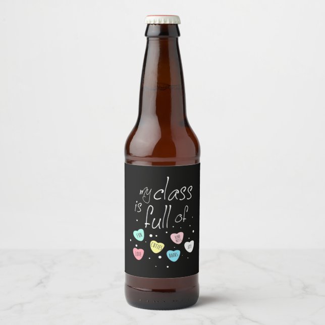 Rótulo Para Garrafa De Cerveja Professora Minha Classe É Cheio De Divertimento (Frente)