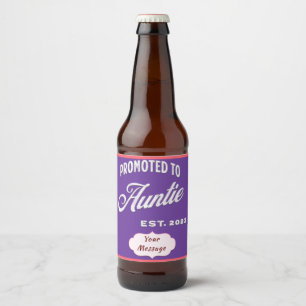 Rótulo Para Garrafa De Cerveja Promovido À Tia Est. 2023 Para A Nova Tia