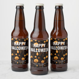 Rótulo Para Garrafa De Cerveja Pumpkin Spookie Halloween
