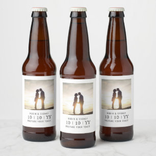 Rótulo Para Garrafa De Cerveja Quadro de Fotografias   Salvar a data   Rótulo da 