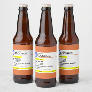 Rótulo Para Garrafa De Cerveja Receita personalizada Álcool Humoroso