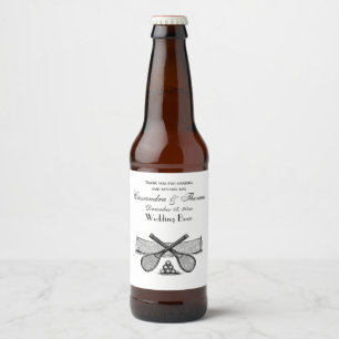 Rótulo Para Garrafa De Cerveja Rede de Tênis Vintage Esportivo, Raquetes Cruzadas