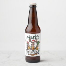 Rótulo Para Garrafa De Cerveja Reinber Personalizado de Natal