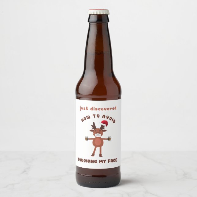 Rótulo Para Garrafa De Cerveja Reindeer: Como Evitar Tocar Face (Frente)