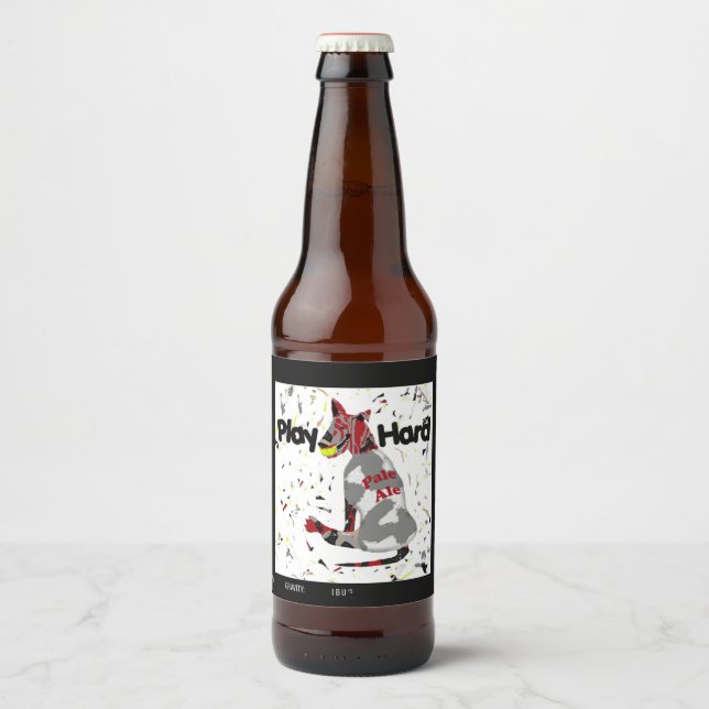 Rótulo Para Garrafa De Cerveja Reproduzir Duro, nome e estilo (Frente)