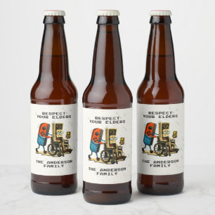 Rótulo Para Garrafa De Cerveja Respeite Seus Anciãos Controle de Jogos Retro Dive