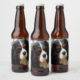 Rótulo Para Garrafa De Cerveja Retrato De Um Rei Charles Cavalier Spaniel