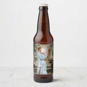 Rótulo Para Garrafa De Cerveja Retrato personalizado de caligrafia moderna
