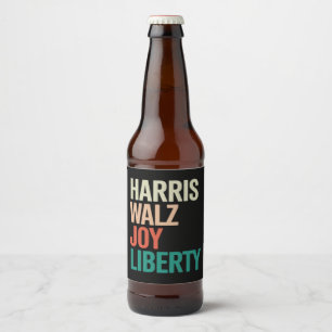 Rótulo Para Garrafa De Cerveja Retro Harris Waltz 2024 Harris Walz Joy Liberty