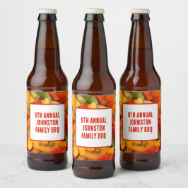 Rótulo Para Garrafa De Cerveja Reunião da Família — Picnic Colorful Photo CHURRAS