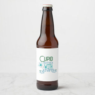 Rótulo Para Garrafa De Cerveja Ritmo Cupido De Presente Do casal Com Estúpido