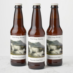 Rótulo Para Garrafa De Cerveja Rocky Mountain Goat (Americana de Capra por Audubo