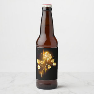 Rótulo Para Garrafa De Cerveja Rosa do ouro ( rosa dourado )