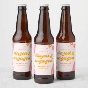 Rótulo Para Garrafa De Cerveja Rosa e Laranja Azuis e Envolvidos