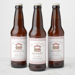 Rótulo Para Garrafa De Cerveja Rosa Recém-saído do mercado Country Chá de Noiva