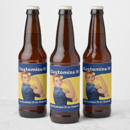 Rótulo Para Garrafa De Cerveja Rosie the Riveter