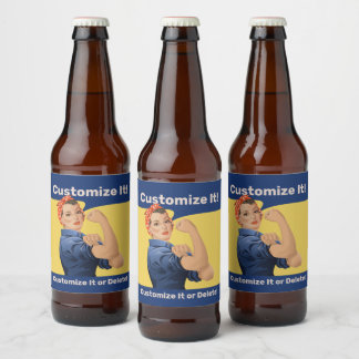 Rótulo Para Garrafa De Cerveja Rosie the Riveter