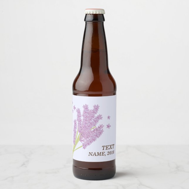 Rótulo Para Garrafa De Cerveja RÓTULO DA CERVEJA - lavanda, roxo, flor, floral (Frente)