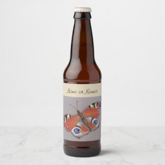 Rótulo Para Garrafa De Cerveja Rótulo da garrafa de cerveja com Design de borbole