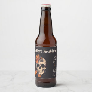 Rótulo Para Garrafa De Cerveja Rótulo de Cerveja de Casamento Floral Elegante Crâ