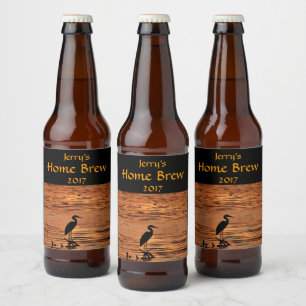 Rótulo Para Garrafa De Cerveja Rótulo de Cerveja de Pássaro Laranja Azul