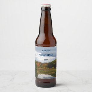 Rótulo Para Garrafa De Cerveja Rótulo de Cerveja Paisagem Natural do Lago Autumn