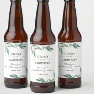 Rótulo Para Garrafa De Cerveja Rótulo de Garrafa de Cerveja de Folhagem Verde Ele