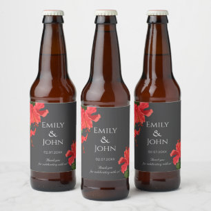 Rótulo Para Garrafa De Cerveja Rótulo de Garrafa de Cerveja Flor de Hibisco