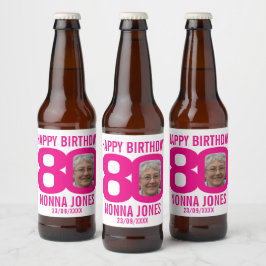 Rótulo Para Garrafa De Cerveja Rótulo de nome de foto personalizado de Aniversári