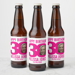 Rótulo Para Garrafa De Cerveja Rótulo de nome de foto personalizado do aniversári