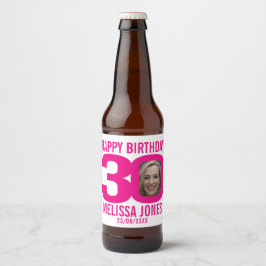 Rótulo Para Garrafa De Cerveja Rótulo de nome de foto personalizado do aniversári