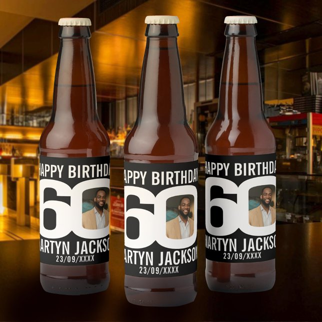 Rótulo Para Garrafa De Cerveja Rótulo de nome personalizado de 60° aniversário do (Criador carregado)