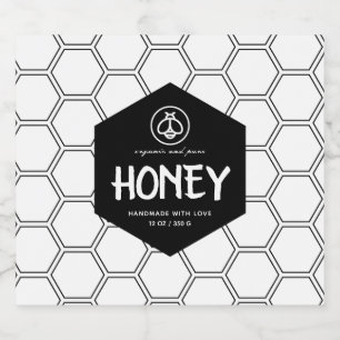 Rótulo Para Garrafa De Cerveja Rótulo do Jar de produto preto e branco de mel 