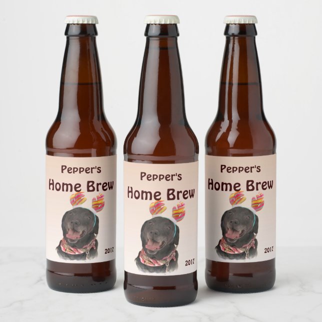Rótulo Para Garrafa De Cerveja Rótulo Preto Labrador de Cachorro de Retriever (Garrafas)