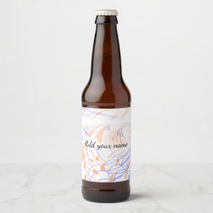 Rótulo Para Garrafa De Cerveja Roxo laranja aquarela abstrato adicionar nome text