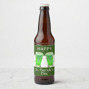 Rótulo Para Garrafa De Cerveja Rua Feliz de Vidro Verde, dia de Patrick