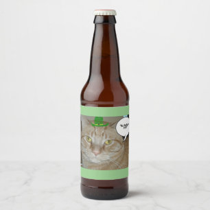 Rótulo Para Garrafa De Cerveja Rua, Gato de Tabby do Dia de Patrick
