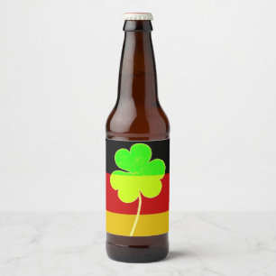 Rótulo Para Garrafa De Cerveja Rua Patrick Irish Shamrock German Flag Engraçado