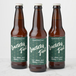 Rótulo Para Garrafa De Cerveja Salto de padrão verde para o guião russo "Pai Fuel