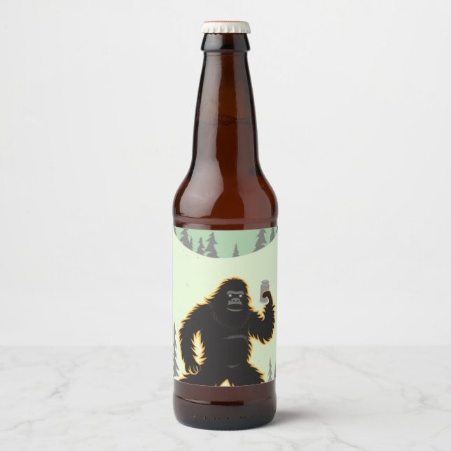 Rótulo Para Garrafa De Cerveja Sasquatch Birthday (Frente)