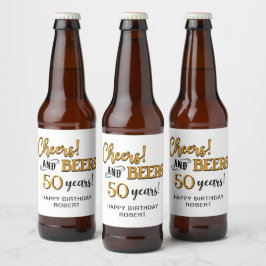 Rótulo Para Garrafa De Cerveja Saúde às cervejas 50º aniversário